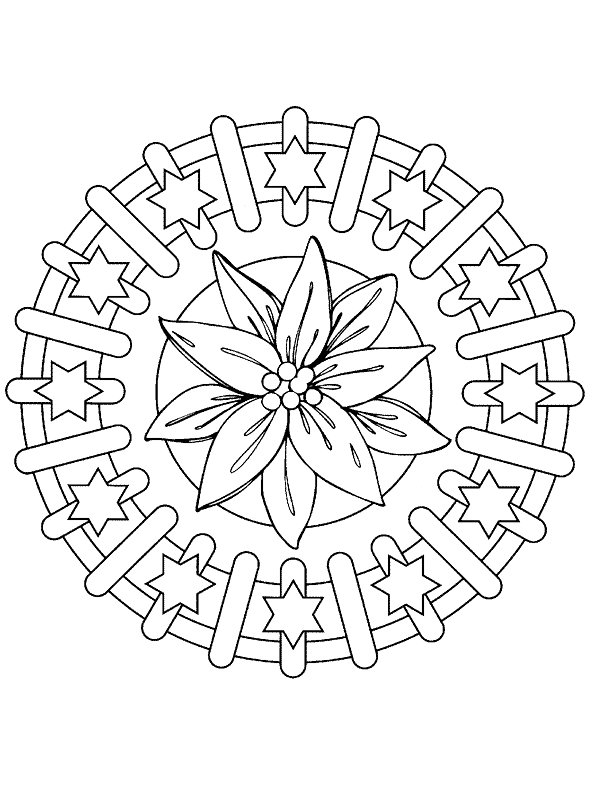 Kidsnfun 36 Kleurplaten van Mandala Kerstmis